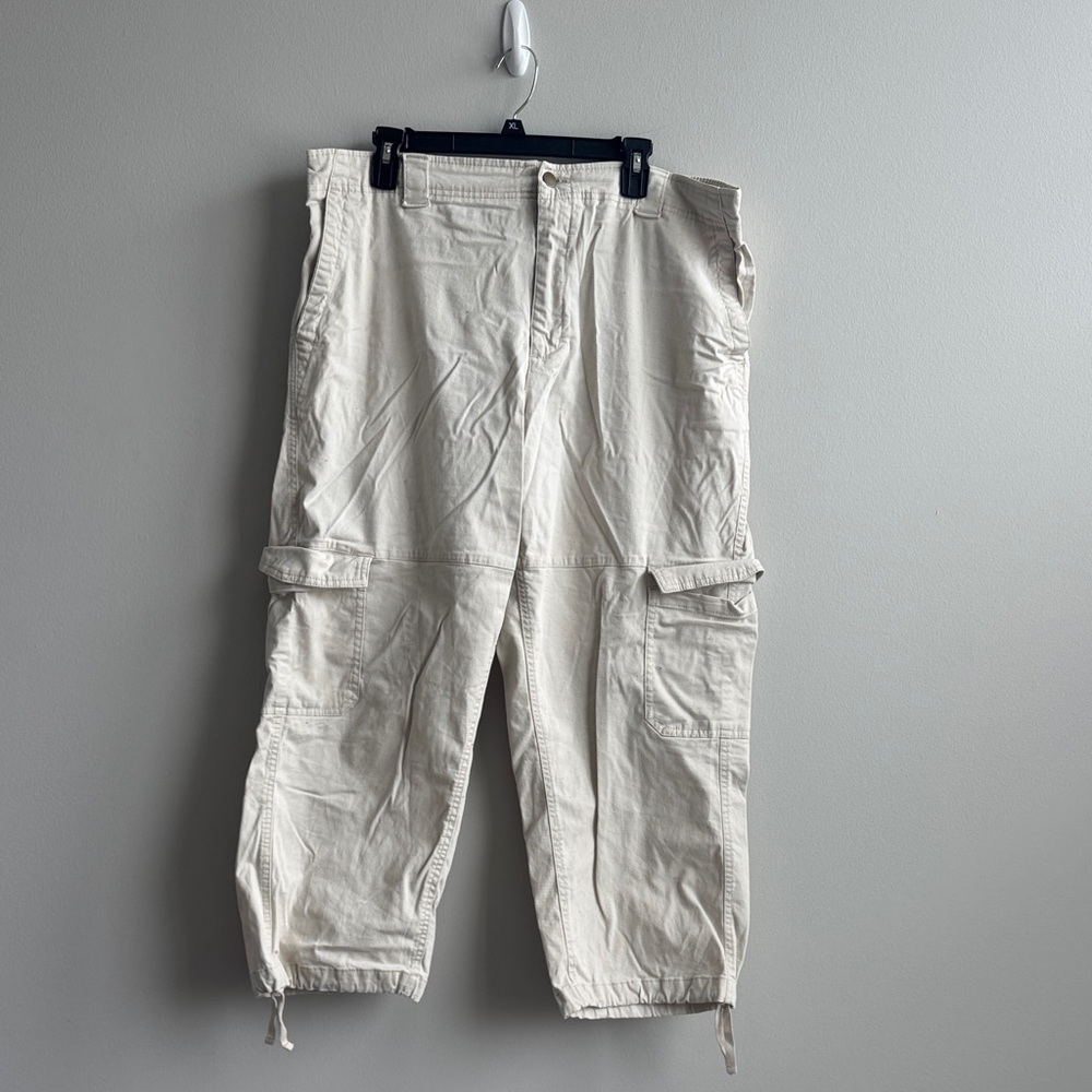 Women's Cream Cargo Pants